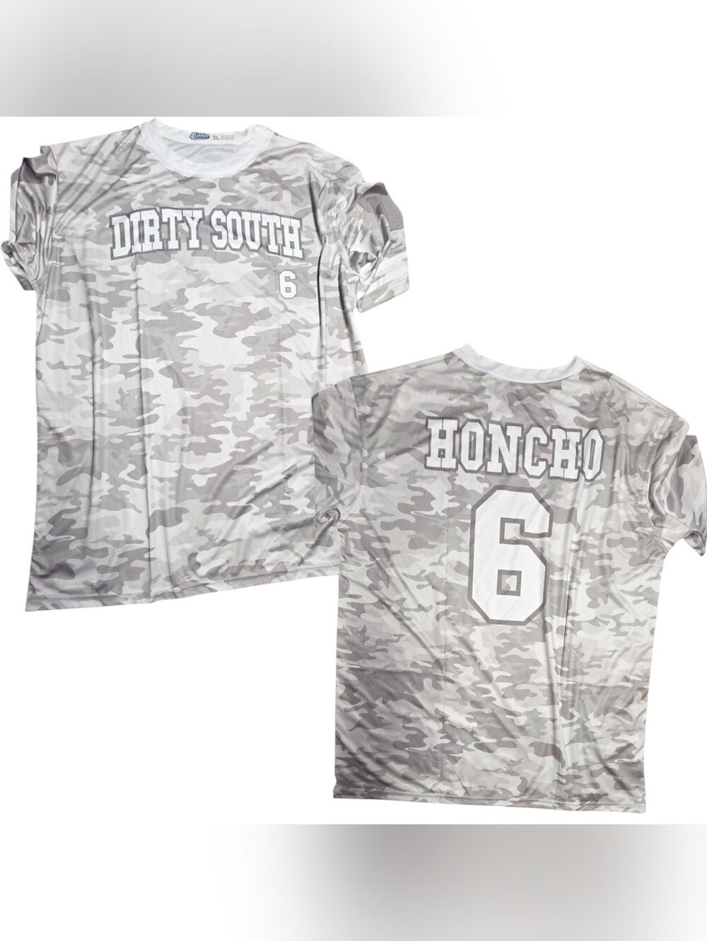 Dirty South Grey Camo Sideline Brand Mens Top Honcho Text On Back XL